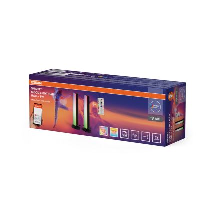 Osram - Σετ 2x LED RGBW Ρυθμιζόμενο επιτραπέζιο φωτιστικό MOOD LIGHT LED/4W/230V 2700-6500K Wi-Fi + τηλεχειριστήριο