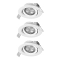 Osram - Σετ 3 ρυθμιζόμενων εντοιχιστών σποτ LED SPOT LED/4,9 W/230 V 2700 K Ø 8,7 εκ. λευκό