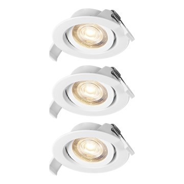 Osram - Σετ 3 ρυθμιζόμενων εντοιχιστών σποτ LED SPOT LED/4,9 W/230 V 2700 K Ø 8,7 εκ. λευκό