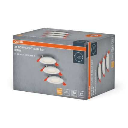 Osram - ΣΕΤ 3 τεμ. χωνευτά LED φωτιστικά οροφής SLIM LED/4,5W/230V