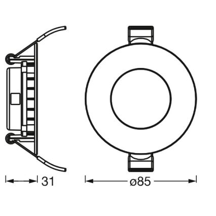 Osram - ΣΕΤ 3 τεμ. χωνευτά LED φωτιστικά οροφής SLIM LED/4,5W/230V