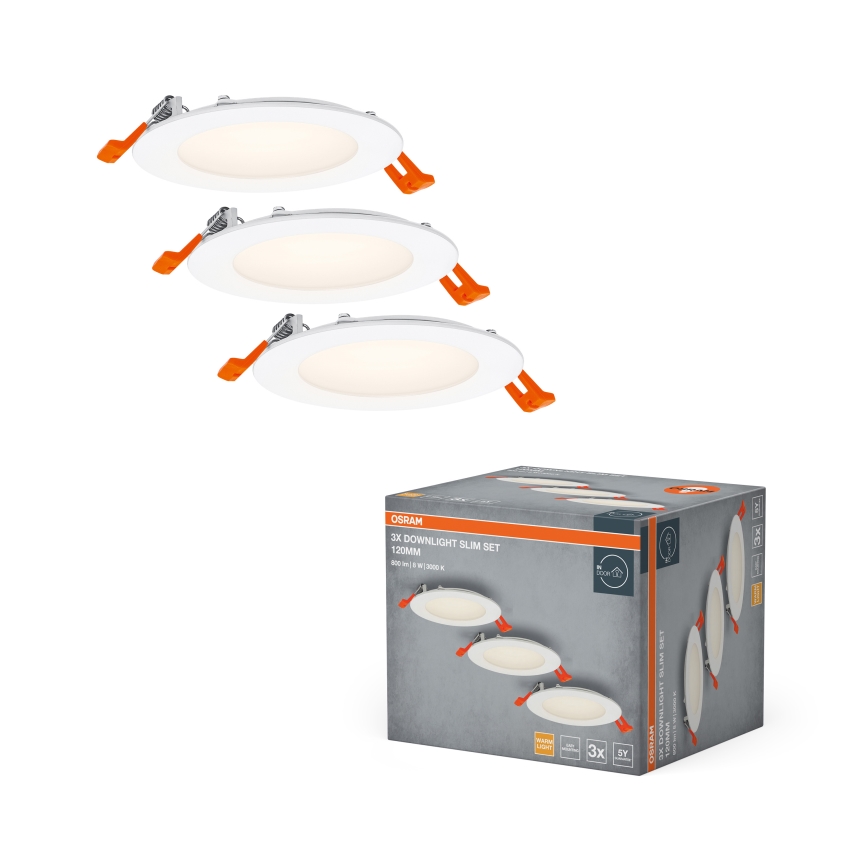 Osram - Σετ 3 τεμ. χωνευτό σποτ LED 8W/230V 3000K Ø 12 cm λευκό