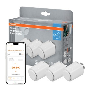 Osram - Σετ 3 τεμαχίων θερμοστατικών κεφαλών SMART+ με τροφοδοσία 3xAA και Wi‑Fi