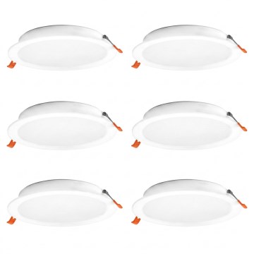 Osram - Σετ 6 τεμ. εντοιχισμένα φωτιστικά οροφής LED ESSENTIAL LED/18W/230V 6500K Ø 22 cm λευκό
