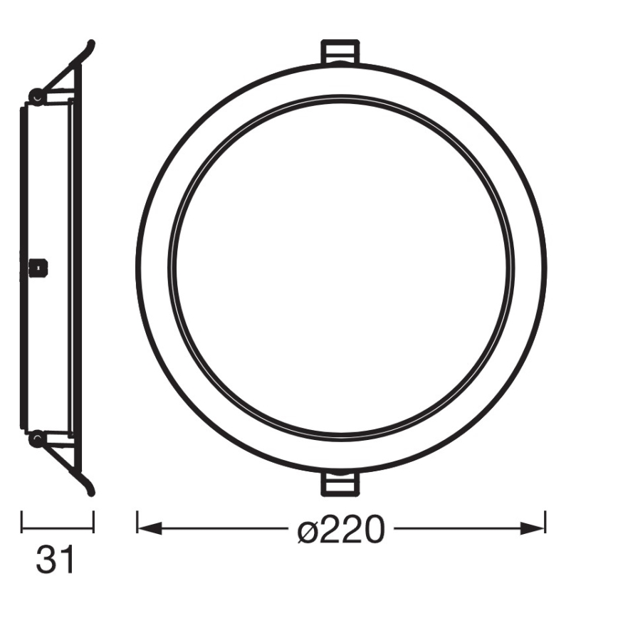 Osram - Σετ 6 τεμ. εντοιχισμένα φωτιστικά οροφής LED ESSENTIAL LED/18W/230V 6500K Ø 22 cm λευκό