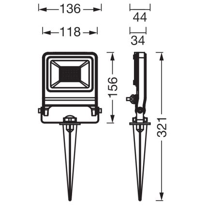 Osram - LED προβολέας ENDURA LED/20W/230V 3000K IP65 ανθρακί
