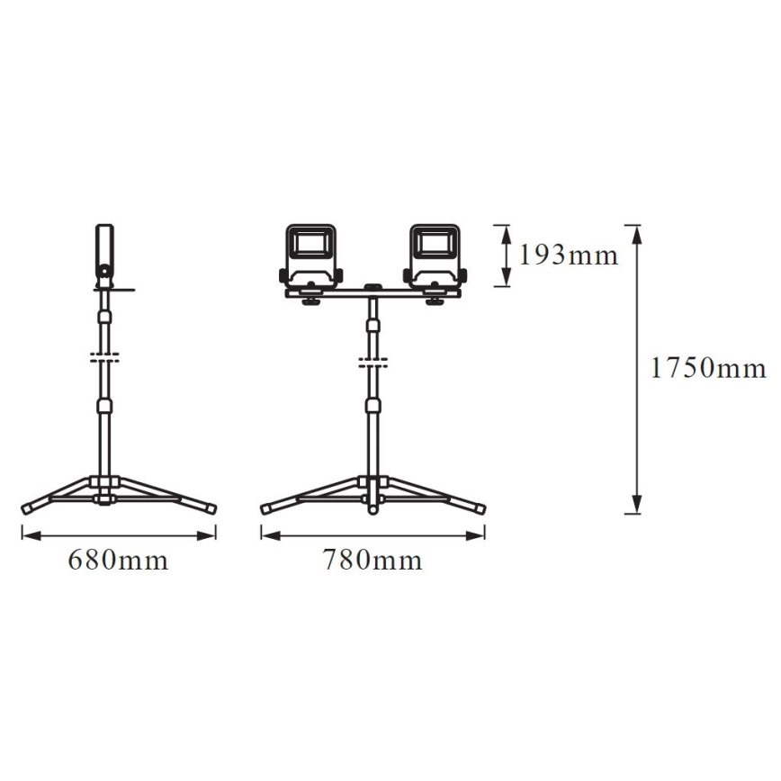 Osram - Προβολέας LED με τρίποδο TRIPOD 2xLED/30W/230V IP65
