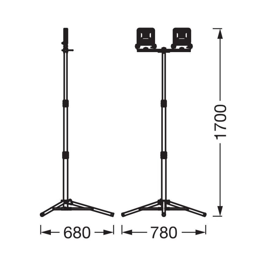 Osram - LED προβολέας με βάση TRIPOD 2xLED/20W/230V 4000K IP65 πορτοκαλί/ανθρακί