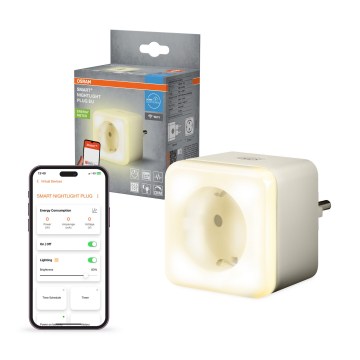 Osram - Ρυθμιζόμενη LED πρίζα SCHUKO SMART+ NIGHTLIGHT με ενσωματωμένο φωτισμό, 3680W/230V, Wi-Fi