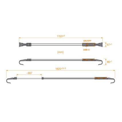 Osram - Ρυθμιζόμενος επαναφορτιζόμενος LED φακός επιθεώρησης LEDINSPECT UNDERBONNET LED/16W/3,7V IP65