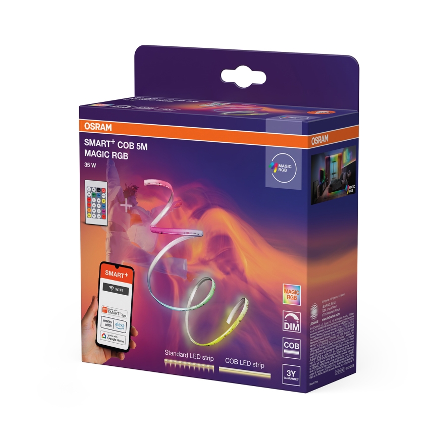 Osram - RGB LED ρυθμιζόμενη ταινία SMART+ MAGIC 5 m LED/35W/230V Wi‑Fi + τηλεχειριστήριο