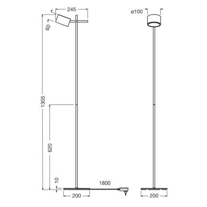 Osram - LED Ρυθμιζόμενο επιδαπέδιο φωτιστικό αφής DECOR KYOTO LED/12W/230V CRI 90 μαύρο