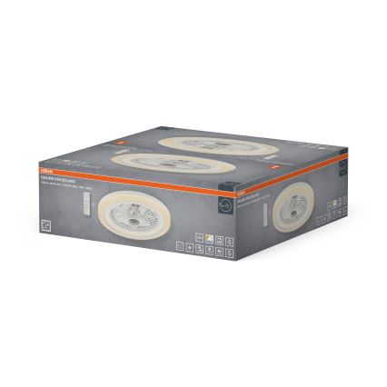 Osram - Ρυθμιζόμενο LED φωτιστικό οροφής με ανεμιστήρα SOLANO LED/26W/230V 3000/4000/6500K + τηλεχειριστήριο