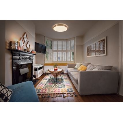 Osram - Ρυθμιζόμενο φωτιστικό οροφής LED ORBIS WOODBURRY LED/24W/230V διάμ. 39 cm μπεζ