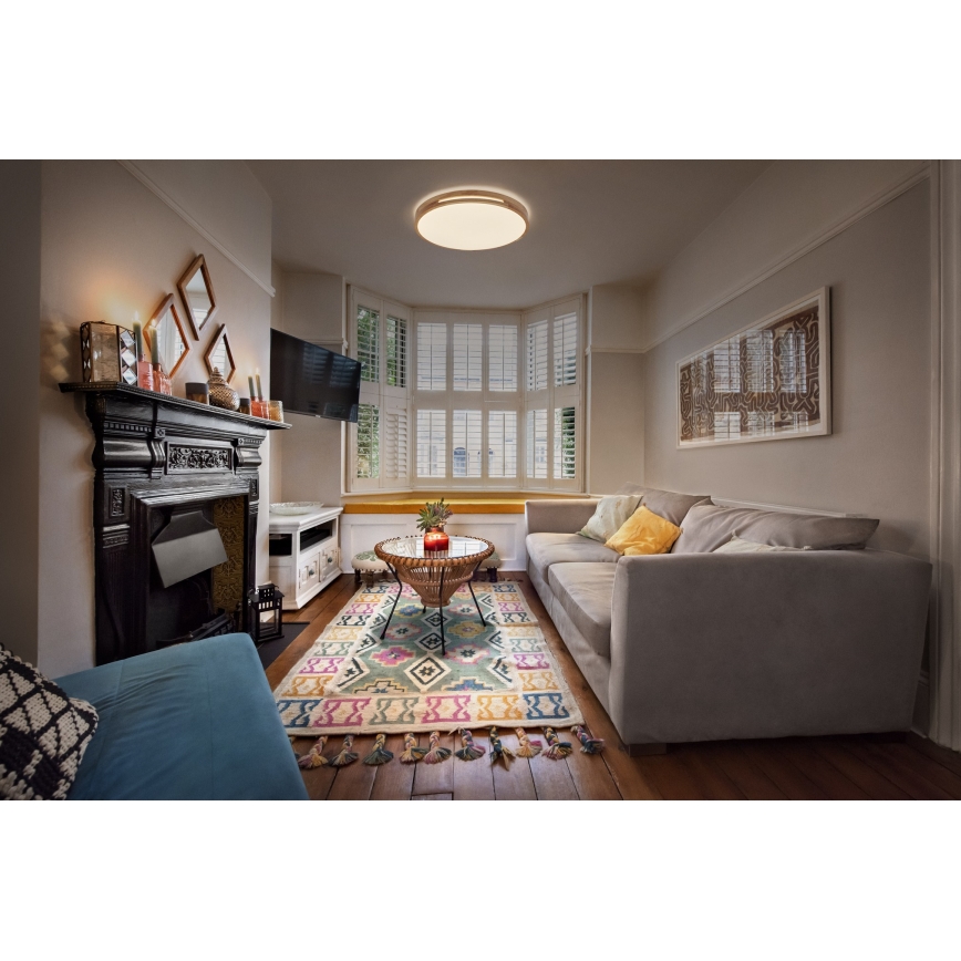 Osram - Ρυθμιζόμενο φωτιστικό οροφής LED ORBIS WOODBURRY LED/24W/230V διάμ. 39 cm μπεζ