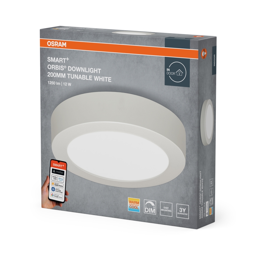 Osram - Ρυθμιζόμενο LED φωτιστικό οροφής SMART+ DOWNLIGHT LED/12W/230V διάμ. 20 cm 3000-6500K Wi-Fi