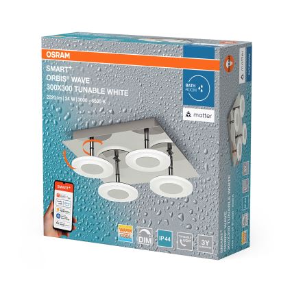 Osram - LED ρυθμιζόμενο φωτιστικό οροφής για μπάνιο SMART+ WAVE LED/24W/230V 3000-6500K IP44 Wi-Fi