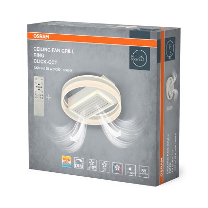 Osram - Ρυθμιζόμενο LED φωτιστικό οροφής με ανεμιστήρα CEILING FAN LED/55W/230V 3000-6500K λευκό + τηλεχειριστήριο