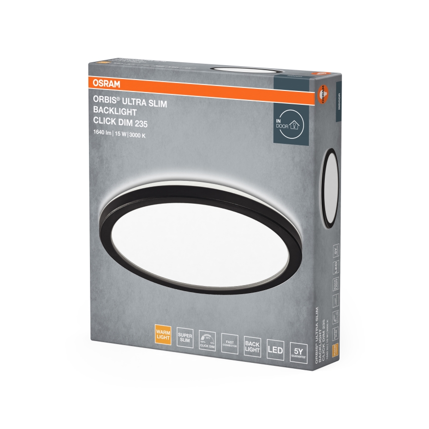 Osram - Ρυθμιζόμενο LED φωτιστικό οροφής ORBIS ULTRA SLIM LED/15W/230V 3000K Ø 23,5 cm μαύρο
