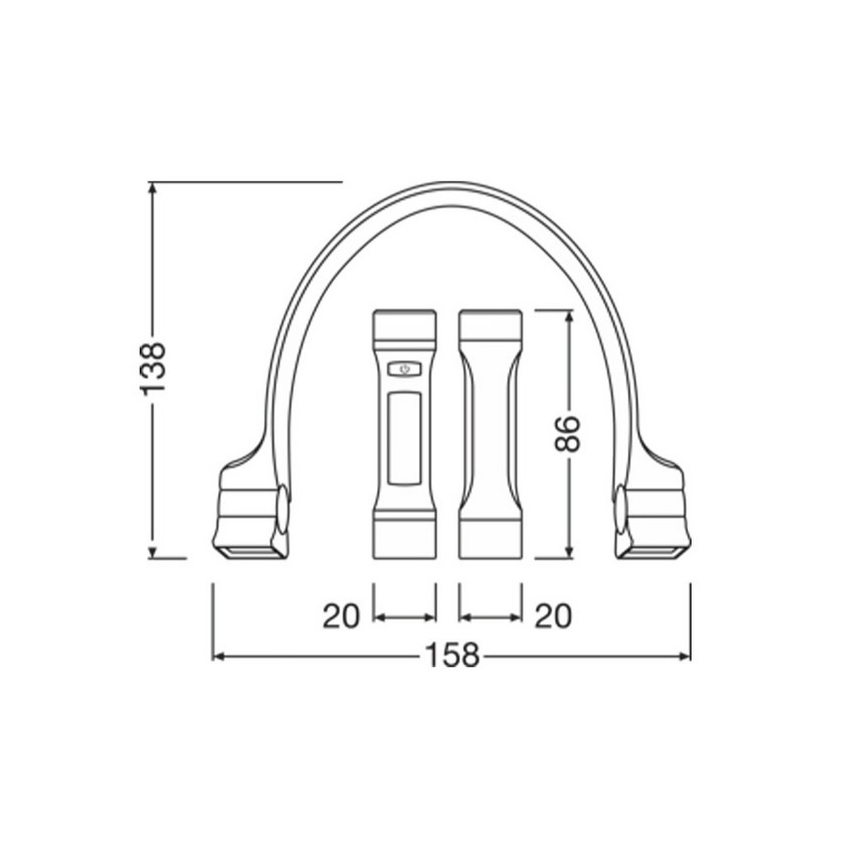 Osram - Ρυθμιζόμενο επαναφορτιζόμενο φωτιστικό για το λαιμό LED LEDINSPECT WEARABLE NECKLIGHT LED/1W/3,7V IP54