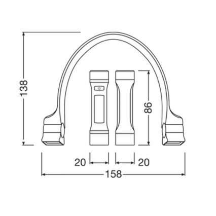 Osram - Ρυθμιζόμενο επαναφορτιζόμενο φωτιστικό λαιμού LEDINSPECT (φορετό) LED/1W/3,7V IP54 1000 mAh