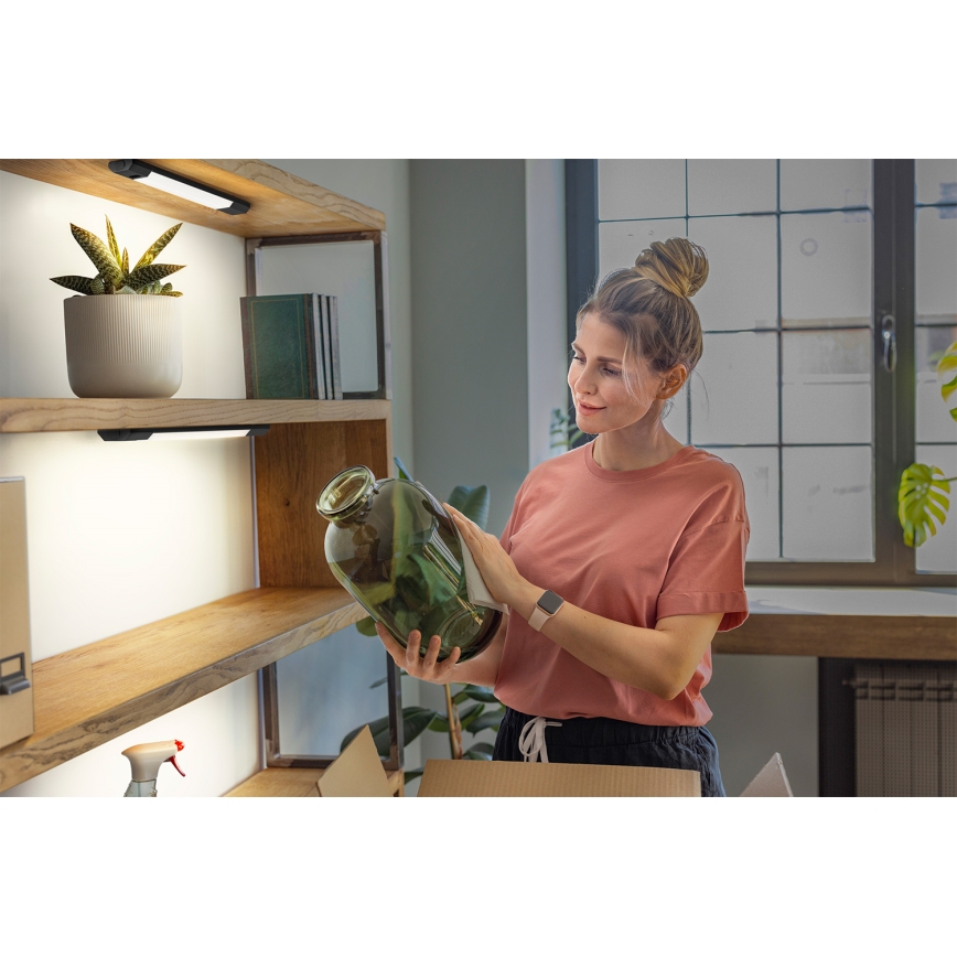 Osram - Ρυθμιζόμενο LED φωτιστικό κάτω από ντουλάπι με αισθητήρα κίνησης LINEAR EDGE LED/4W/230V 3000/4000/6500K 30 cm μαύρο