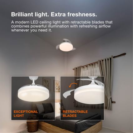 Osram - Ρυθμιζόμενο φωτιστικό οροφής LED με ανεμιστήρα PONIENTE LED/36W/230V 3000/4000/6500K + τηλεχειριστήριο