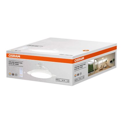 Osram - Ρυθμιζόμενο LED φωτιστικό με ανεμιστήρα WING LED/36W/230V 3000/4000/6000K +DO