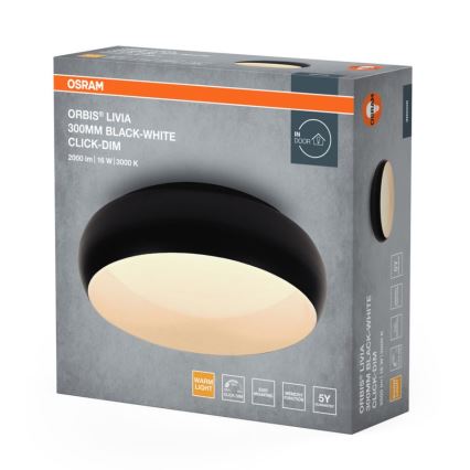 Osram - Ρυθμιζόμενο LED φωτιστικό οροφής ORBIS LIVIA LED/16W/230V Ø 30 cm μαύρο/λευκό