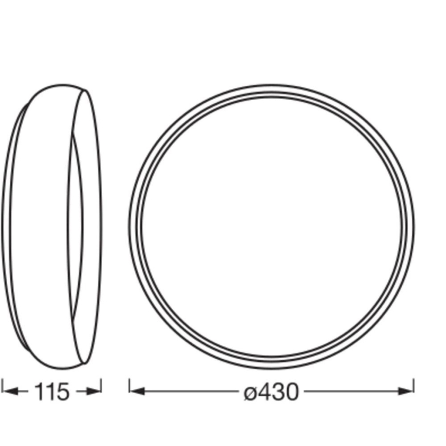 Osram - LED Ρυθμιζόμενο φωτιστικό οροφής ORBIS LIVIA LED/24W/230V διάμ. 43 εκ. μαύρο/άσπρο