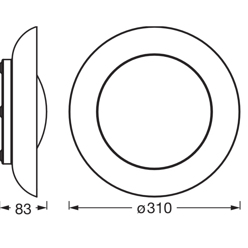Osram - Ρυθμιζόμενο LED φωτιστικό οροφής ORBIS PLATE LED/19W/230V, Ø 31 cm, πορτοκαλί/μαύρο