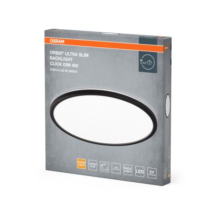 Osram - Ρυθμιζόμενο LED φωτιστικό οροφής ORBIS ULTRA SLIM LED/22W/230V 3000K Ø 40 cm μαύρο
