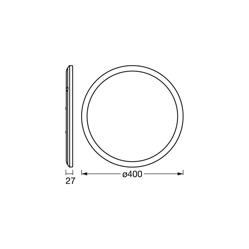 Osram - Ρυθμιζόμενο LED φωτιστικό οροφής ORBIS ULTRA SLIM LED/22W/230V 3000K Ø 40 cm μαύρο