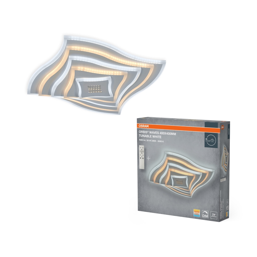 Osram - Ρυθμιζόμενο LED φωτιστικό οροφής ORBIS WAVES LED/30W/230V 2600-6000K 40x40 cm λευκό + τηλεχειριστήριο