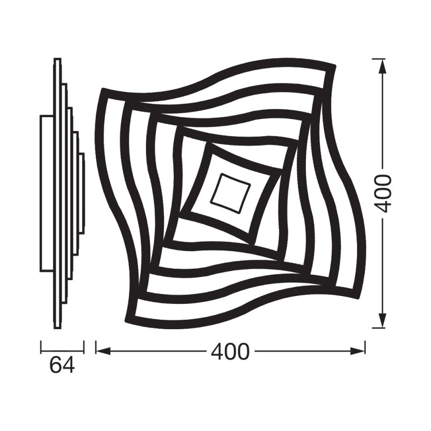 Osram - Ρυθμιζόμενο LED φωτιστικό οροφής ORBIS WAVES LED/30W/230V 2600-6000K 40x40 cm λευκό + τηλεχειριστήριο