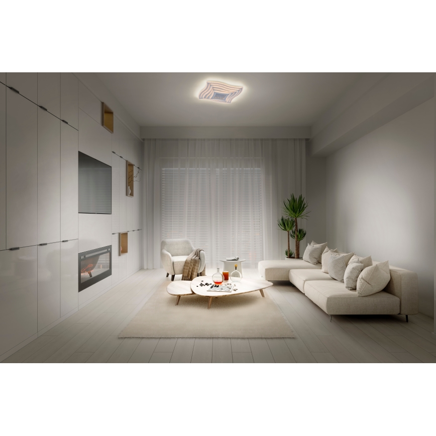 Osram - LED ρυθμιζόμενο φωτιστικό οροφής ORBIS WAVES LED/43W/230V 2600-6000K 48x48 cm λευκό + τηλεχειριστήριο
