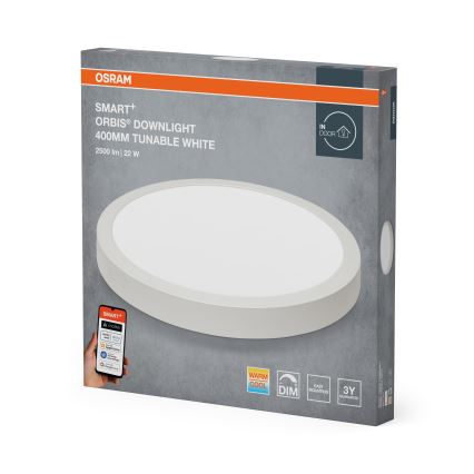 Osram - Ρυθμιζόμενο φωτιστικό οροφής SMART+ DOWNLIGHT LED/22W/230V, διάμετρος 40 cm, 3000-6500K, Wi-Fi