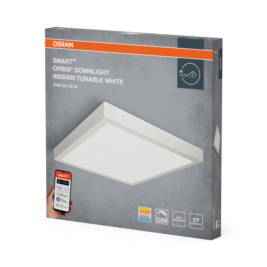Osram - Ρυθμιζόμενο LED φωτιστικό οροφής SMART+ DOWNLIGHT LED/22W/230V 40x40 cm 3000-6500K Wi-Fi