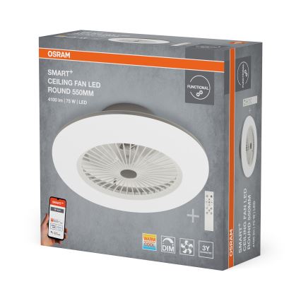 Osram - Ρυθμιζόμενο LED φωτιστικό οροφής με ανεμιστήρα SMART+ LED/75W/230V 3000-6500K Wi-Fi + τηλεχειριστήριο