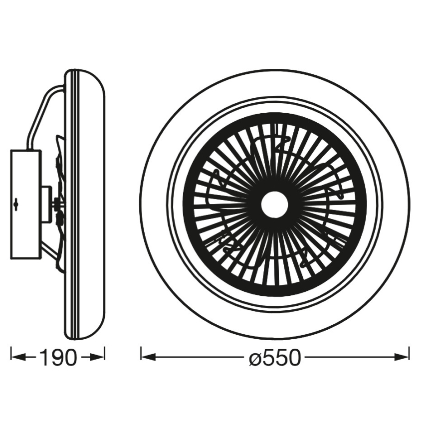 Osram - Ρυθμιζόμενο LED φωτιστικό οροφής με ανεμιστήρα SMART+ LED/75W/230V 3000-6500K Wi-Fi + τηλεχειριστήριο