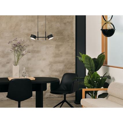 Osram - LED Ρυθμιζόμενο κρεμαστό φωτιστικό με καλώδιο DECOR KYOTO 2xLED/10W/230V CRI 90 μαύρο