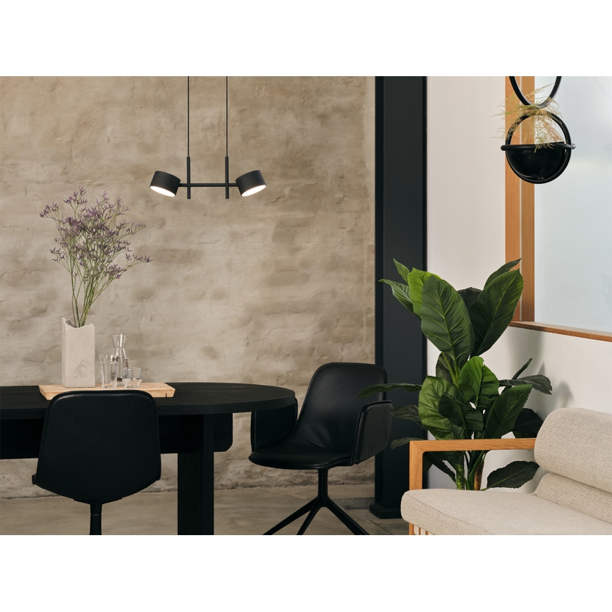 Osram - LED Ρυθμιζόμενο κρεμαστό φωτιστικό με καλώδιο DECOR KYOTO 2xLED/10W/230V CRI 90 μαύρο