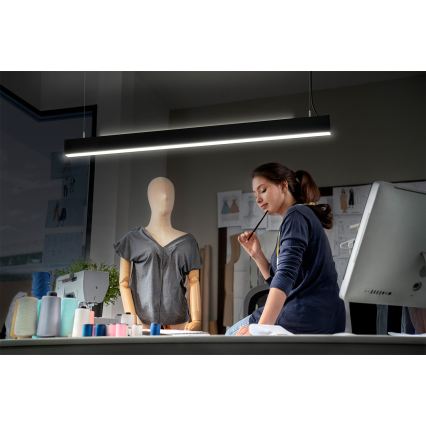 Osram - Ρυθμιζόμενο κρεμαστό φωτιστικό LED με αναρτώμενο καλώδιο OFFICE LINE LED/42W/230V 4000K 112,6 cm μαύρο
