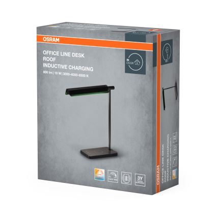 Osram - Ρυθμιζόμενο επιτραπέζιο φωτιστικό LED OFFICE LINE LED/19W/230V 3000/4000/6500K μαύρο