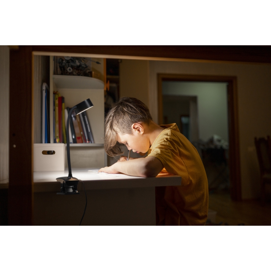 Osram - Επιτραπέζιο LED φωτιστικό με κλιπ και ρύθμιση φωτεινότητας OFFICE LINE LED/4,8W/230V 3000/4000/6500K μαύρο