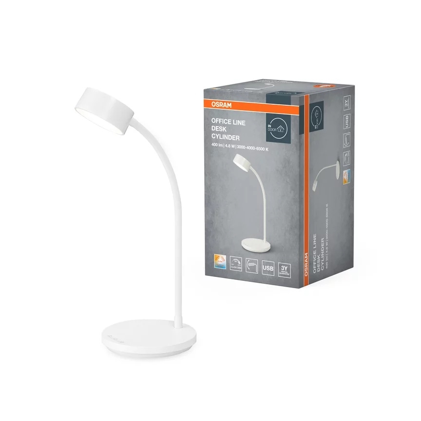 Osram - LED ρυθμιζόμενη επιτραπέζια λάμπα OFFICE LINE LED/4,8W/230V 3000/4000/6500K λευκή