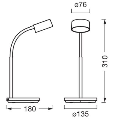 Osram - LED ρυθμιζόμενη επιτραπέζια λάμπα OFFICE LINE LED/4,8W/230V 3000/4000/6500K λευκή