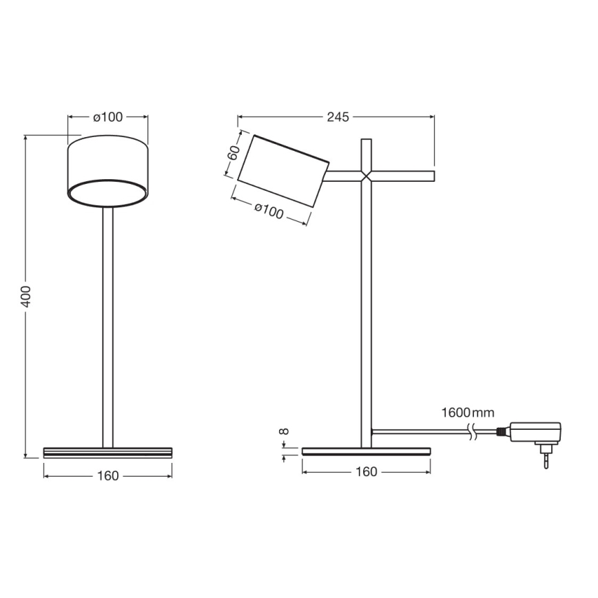 Osram - Επιτραπέζιο LED φωτιστικό με έλεγχο αφής και ρυθμιζόμενη φωτεινότητα DECOR KYOTO LED/12W/230V CRI 90 μαύρο