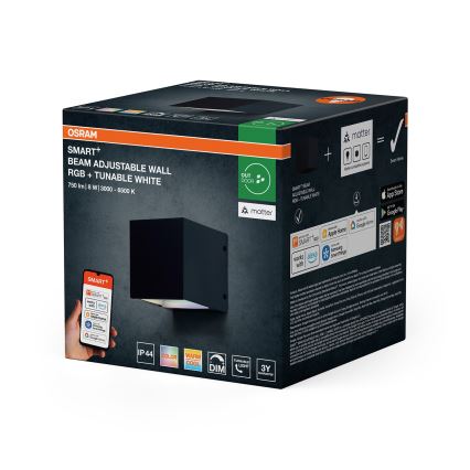 Osram - LED RGBW Ρυθμιζόμενο επιτοίχιο φωτιστικό για εξωτερικούς χώρους SMART+ BEAM LED/8W/230V 3000-6500K IP44 Wi-Fi