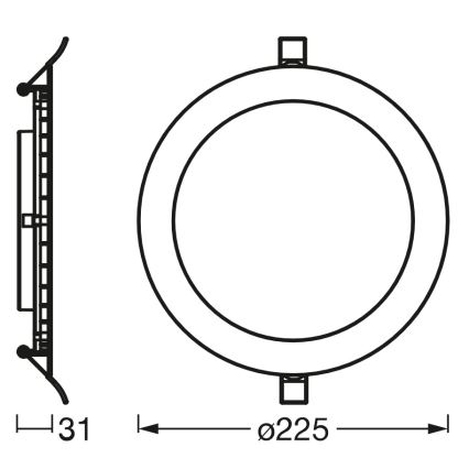 Osram - LED ρυθμιζόμενο χωνευτό φωτιστικό SMART+ DOWNLIGHT LED/22W/230V 3000-6500K Wi-Fi